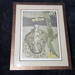 Sarah Van Beckum Collage of Orchids and Urn II Offset Lithograph